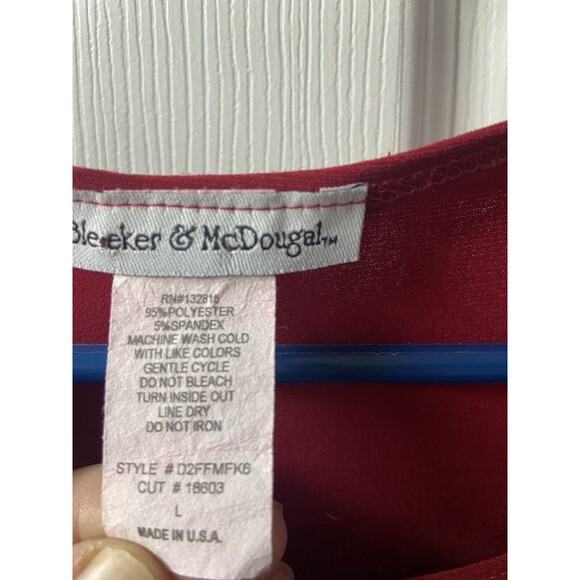 Bleecker and McDougal Top Womens Large Read Beaded Holiday Sleeveless Shell USA - Picture 5 of 9